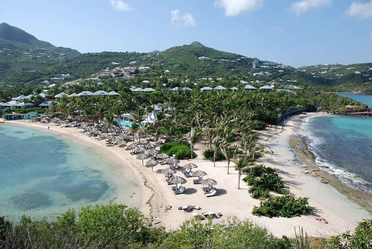 Plage de Guanahani et ses hôtels, Anse de Grand Cul-de-Sac, Saint-Barthélemy