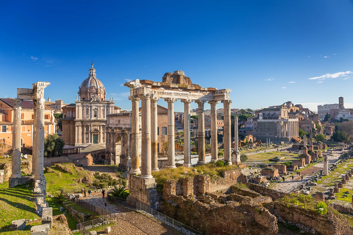 Vue du Forum romain, place publique de la Rome antique, Italie