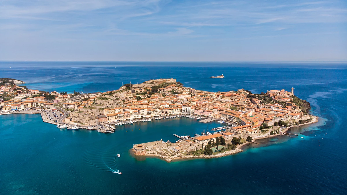 Ville de portoferraio sur l'île d'Elbe, Italie