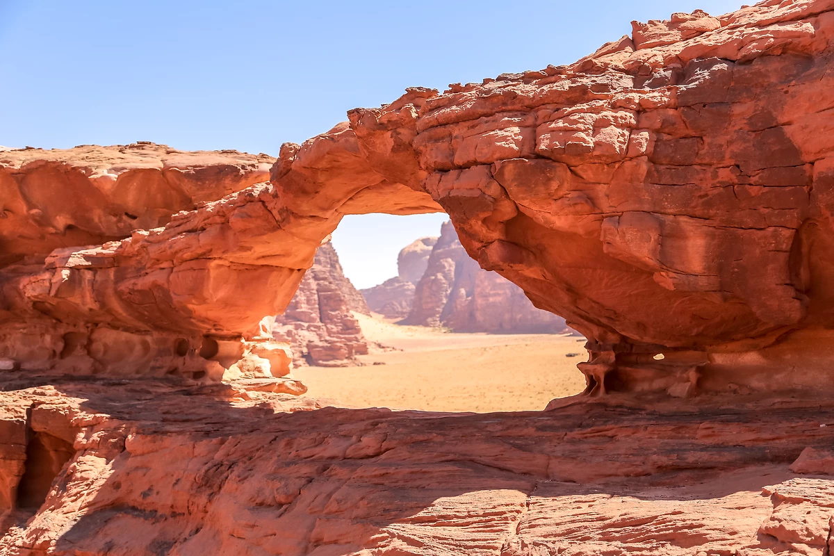  Pont rocheux du désert de Wadi Rum, Jordanie