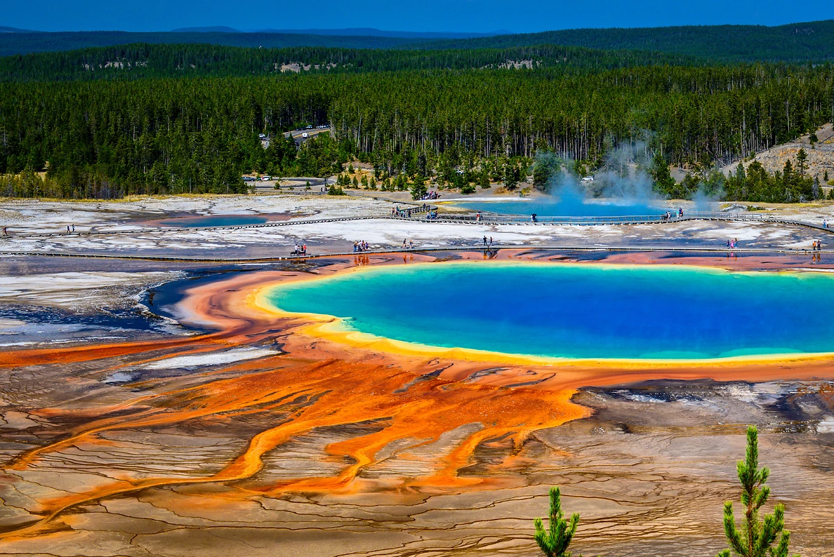 Grand Prismatic Spring dans le parc national de Yellowstone, Wyoming