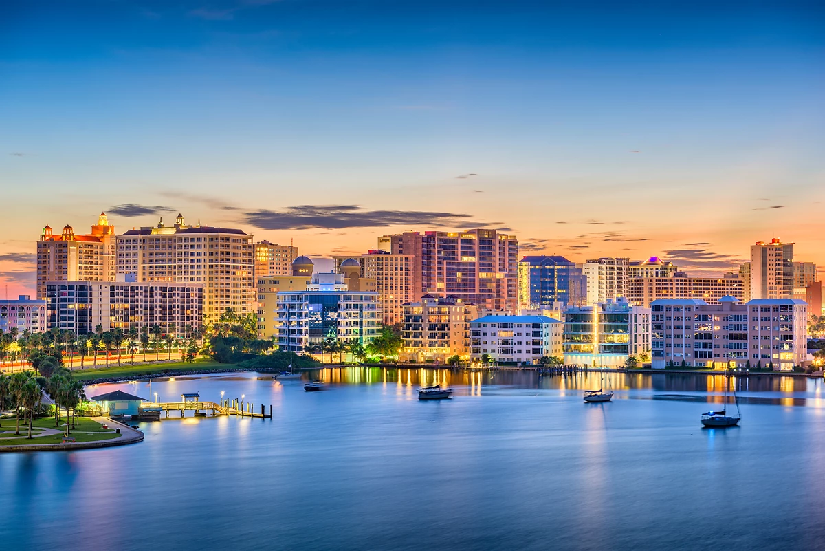 Skyline de nuit de Sarasota, Floride