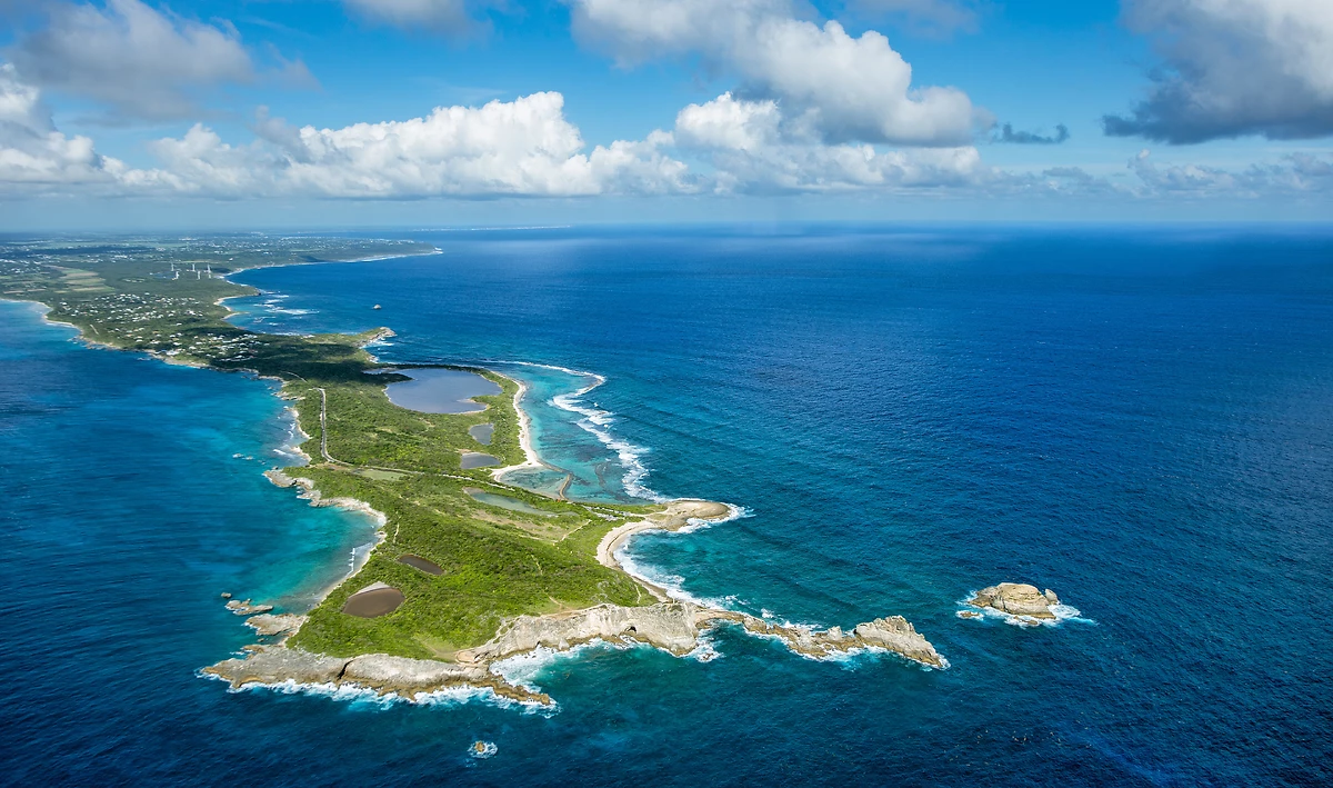 Vue aérienne de Grande-Terre, Guadeloupe
