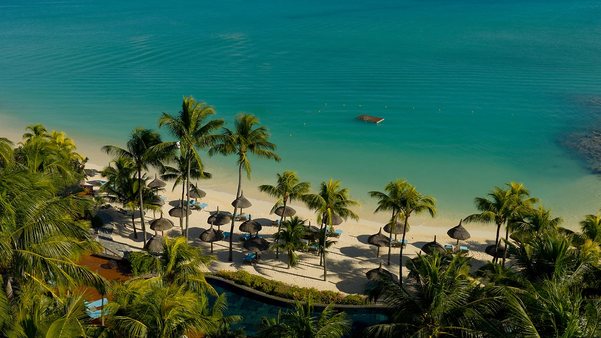 Vue sur la plage de l'hôtel, Royal Palm Beachcomber Luxury