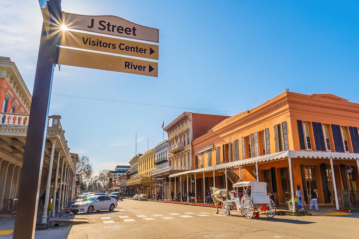 Croisement de la J street, Sacramento, Californie